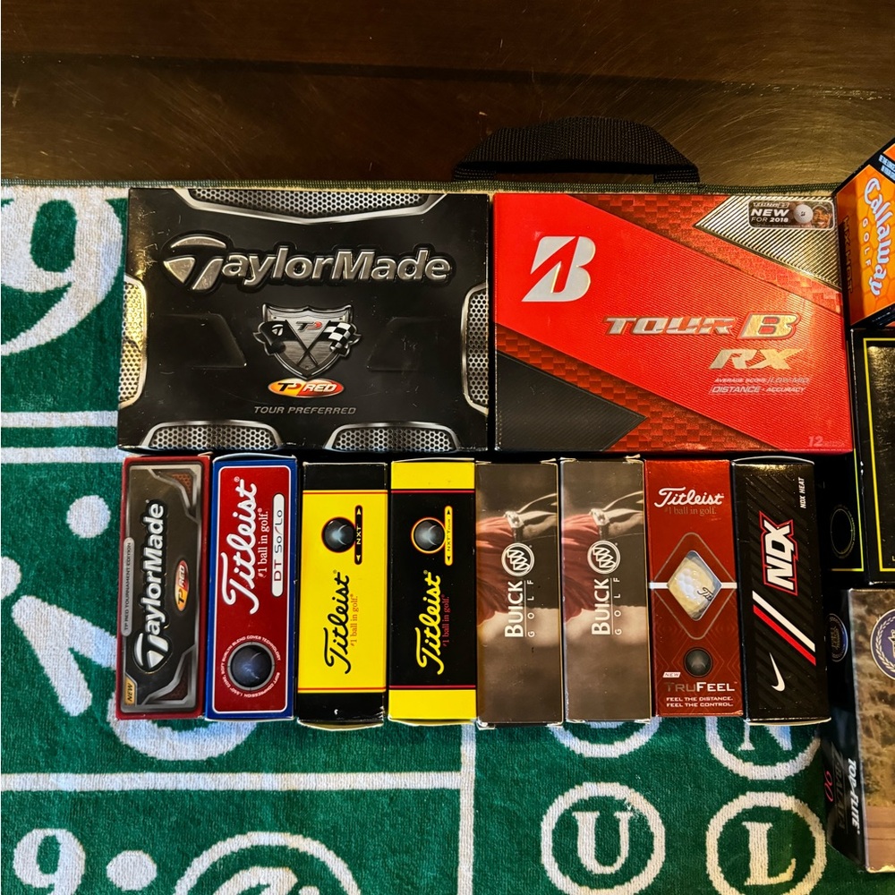 New In Box Variety of Golf Balls. Taylormade, Bridgestone, Titelist, Callaway